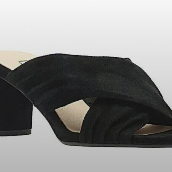 EUC Clark's Amali Primrose Black Suede Sandals Size 8-8.5 - Picture 2 of 7